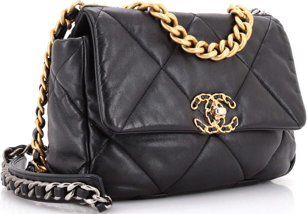 Chanel, 19 Flap Bag Quilted Leather Medium, Black