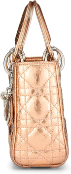 Christian Dior, Rose Gold Lambskin Lady Dior Mini, Pink