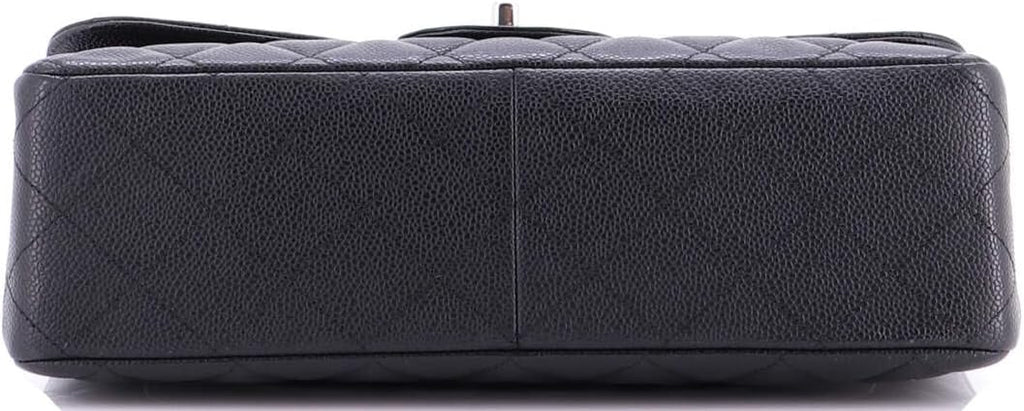 Chanel, Vintage Classic Single Flap Bag Quilted Caviar Jumbo, Black