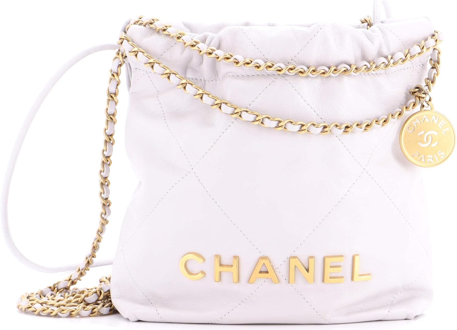 Chanel, 22 Chain Hobo Quilted Calfskin Mini, Gray