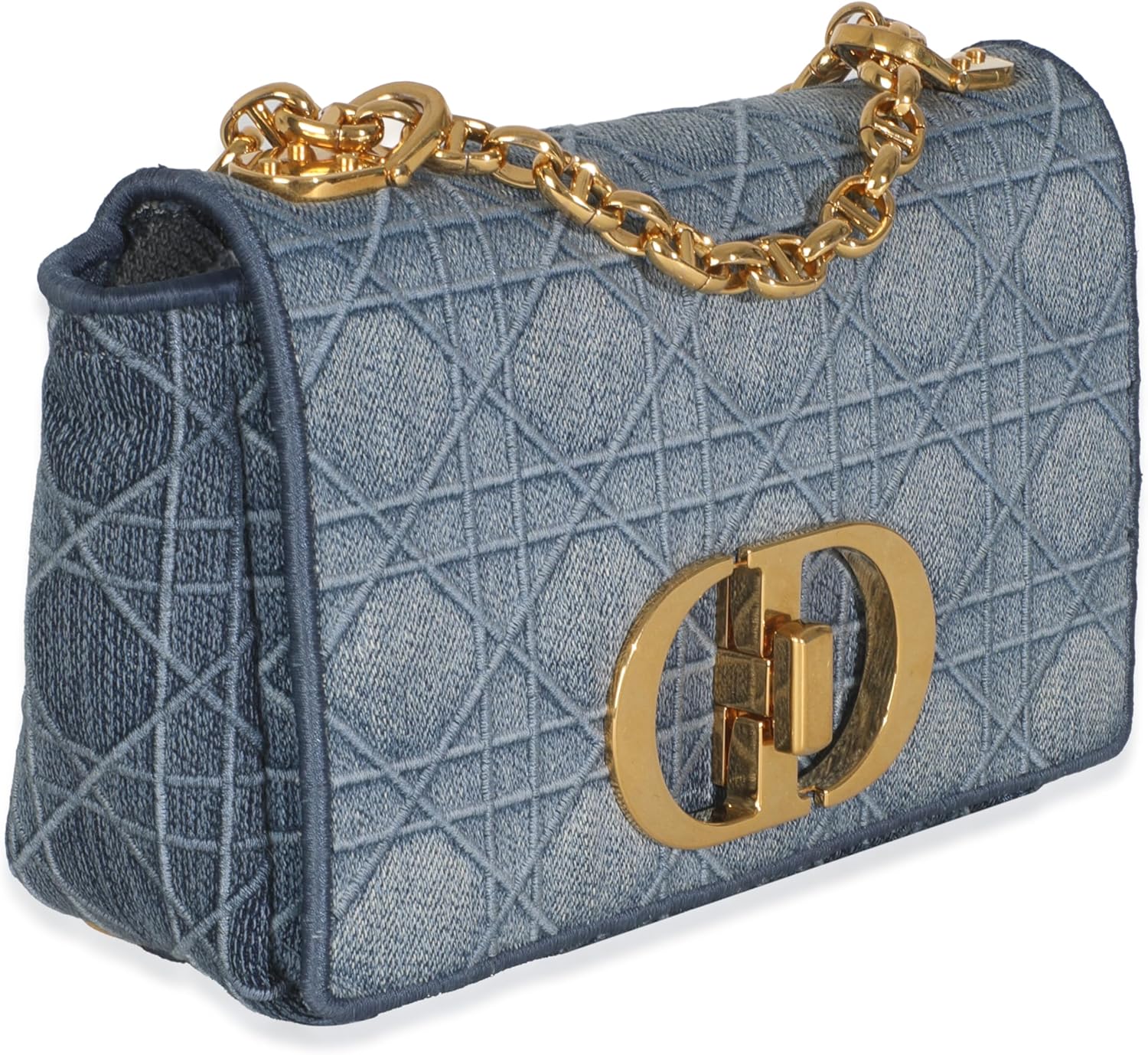 Dior, Blue Denim Cannage Small Caro Bag, Blue