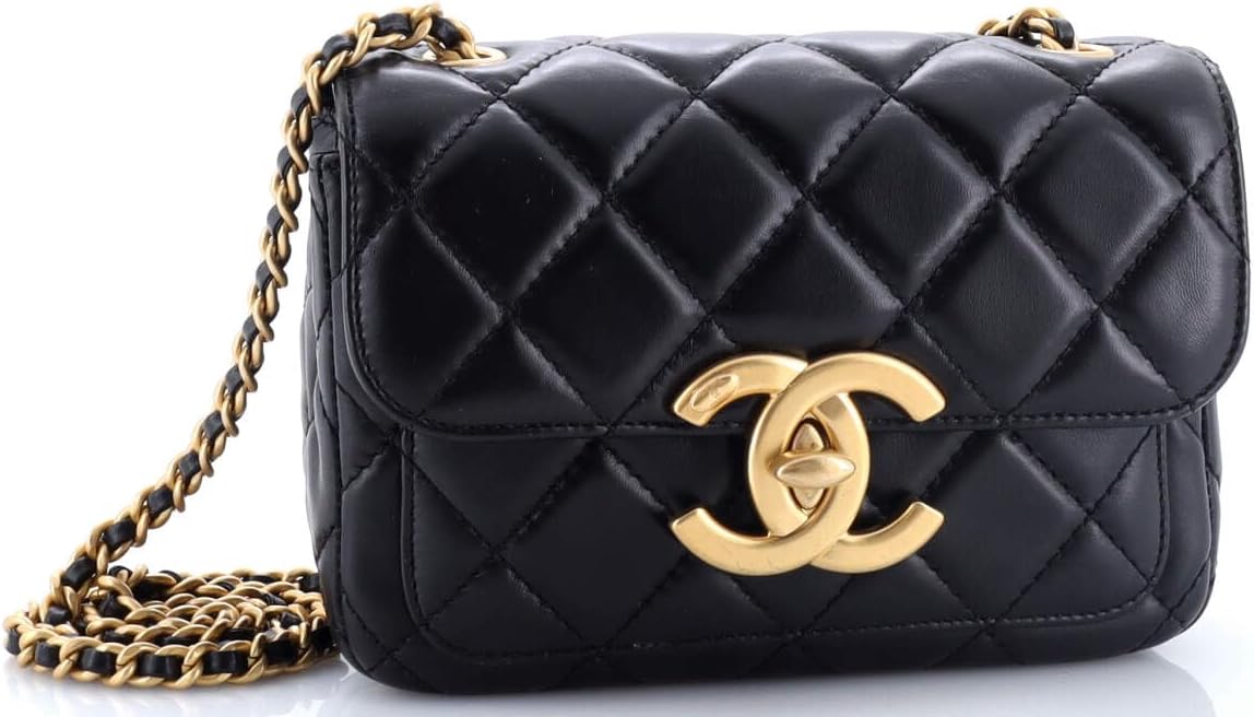 Chanel, Giant CC Chain Pocket Flap Bag Quilted Lambskin Small, Black