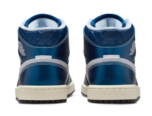 Nike Air Jordan 1 Mid SE Metallic Blue Quilted IM5128-001 Women's Size