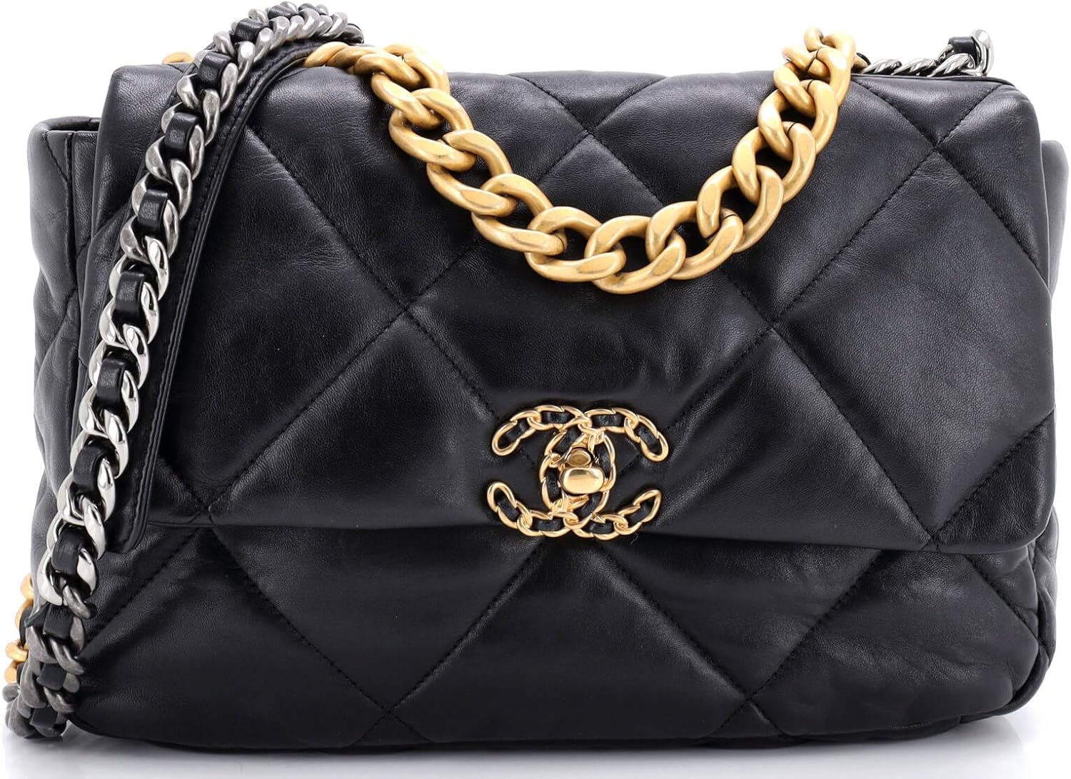 Chanel, 19 Flap Bag Quilted Leather Large, Black