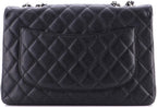 Chanel, Vintage Classic Single Flap Bag Quilted Caviar Jumbo, Black