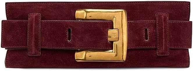 Balmain, Mini Anthem Suede Clutch Bag, Bordeaux