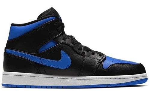 NIKE AIR JORDAN 1 MID "BLACK/BLUE" 554724-068 Men's Shoes Sneakers Brand