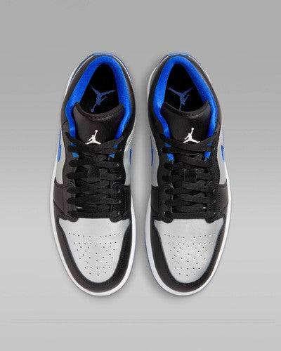 Nike Air Jordan 1 Low "Black/Game Royal/Metallic Platinum" 553558-007 US7-14