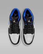 Nike Air Jordan 1 Low "Black/Game Royal/Metallic Platinum" 553558-007 US7-14