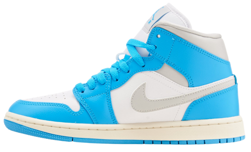 Nike Air Jordan 1 Mid Dark Powder Blue White Grey BQ6472-400 Women's Size