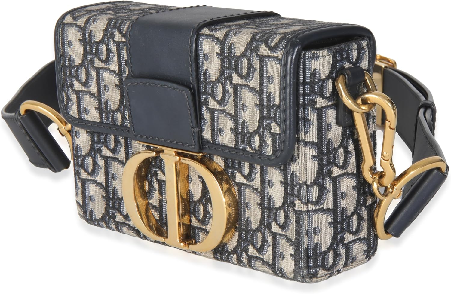 Dior, Blue Oblique Canvas 30 Montaigne Box Bag, Blue