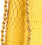 Chanel, Classic Double Flap Bag Python Medium, Yellow