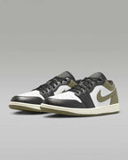 Nike Air Jordan 1 Low "Black/Medium Olive/White" 553558-092 Men's [US 7-15]