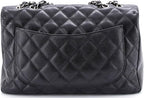 Chanel, Classic Single Flap Bag Quilted Caviar Jumbo, Black