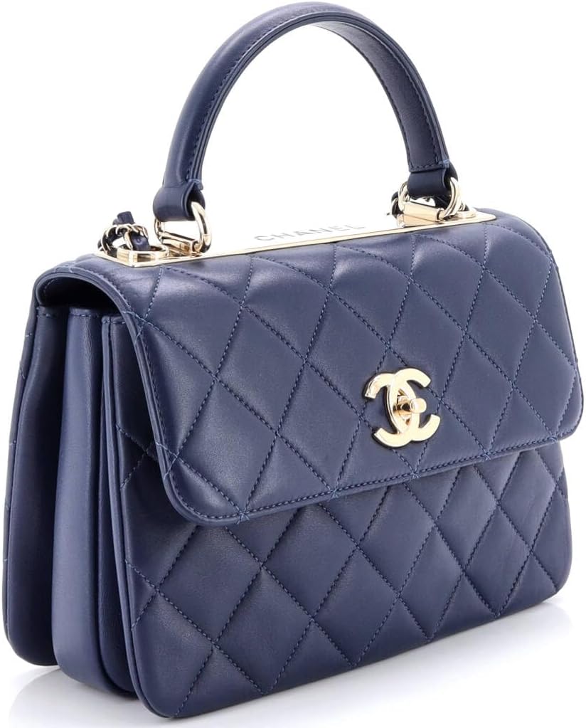 Chanel, Trendy CC Top Handle Bag Quilted Lambskin Small, Blue
