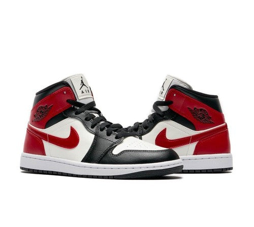 Nike Air Jordan 1 Mid Gym Red Off Noir BQ6472-160 Women's Size