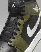 Nike Air Jordan 1 Mid "Black/Medium Olive/Sail/White" DQ8426-092 [US 7-15]