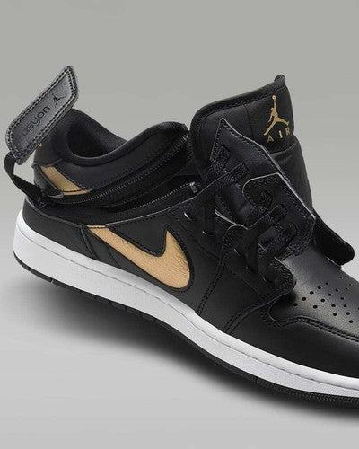 Nike Air Jordan 1 Low FlyEase "Black/Metallic Gold" DM1206-071 [US 7-16]