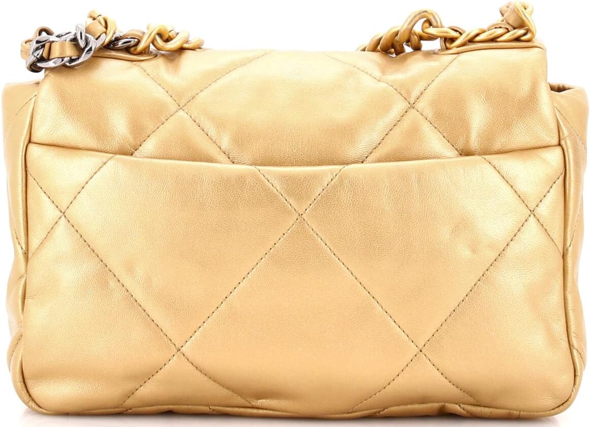Chanel, 19 Flap Bag Quilted Leather Medium, Gold