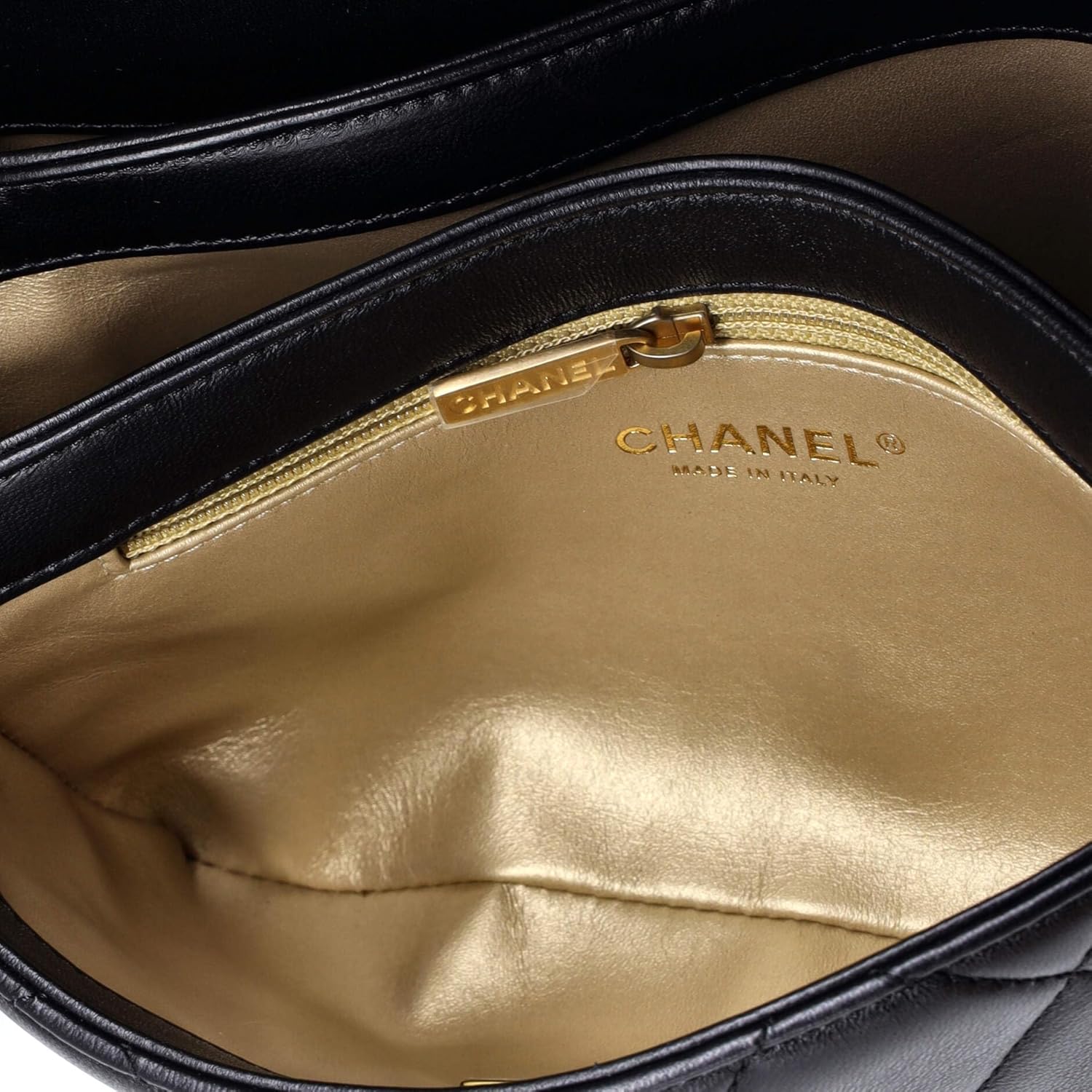 Chanel, Crystal Logo Letters Chain Handle Flap Bag Quilted Lambskin Medium, Black