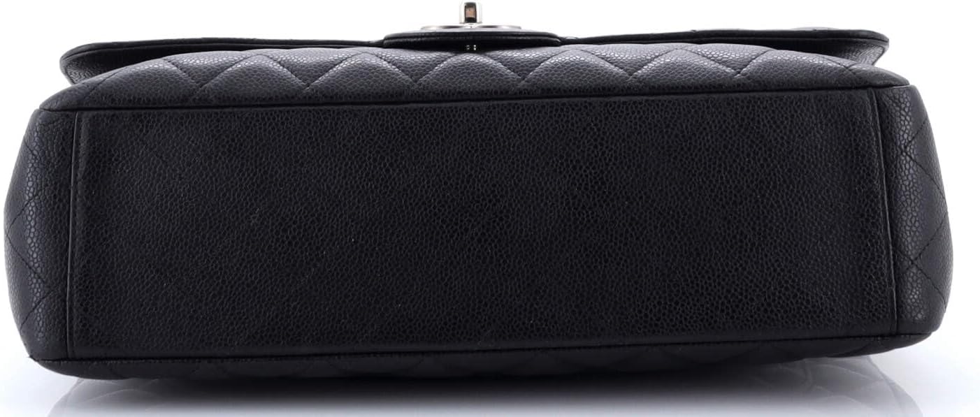 Chanel, Classic Double Flap Bag Quilted Caviar Maxi, Black