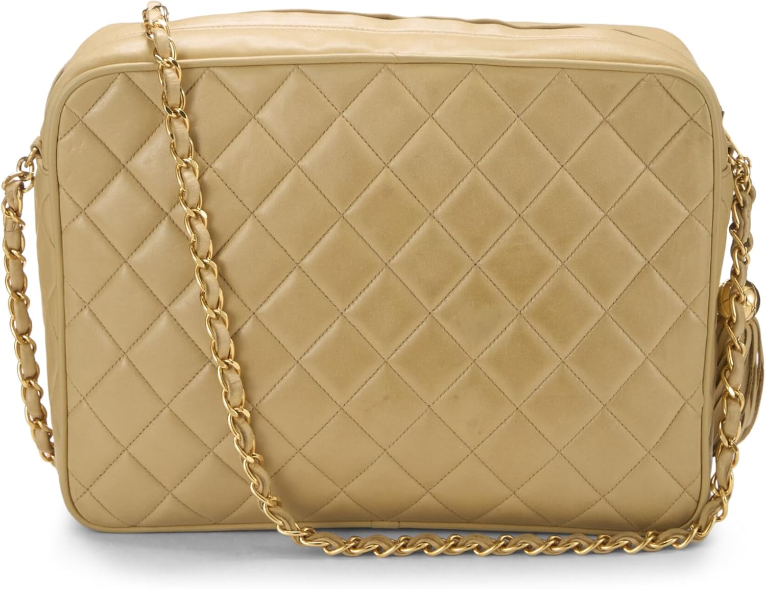Chanel, Beige Quilted Lambskin Pocket Camera Bag Large, Beige