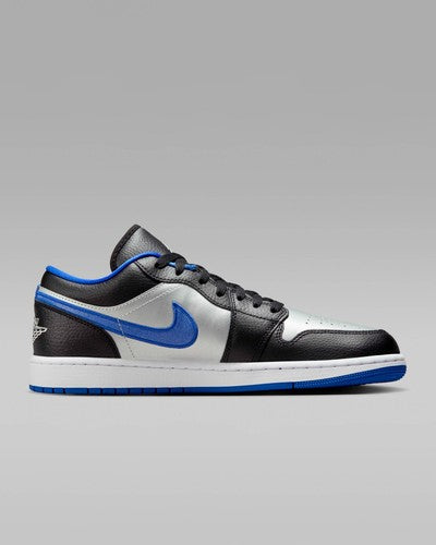 Nike Air Jordan 1 Low "Black/Game Royal/Metallic Platinum" 553558-007 US7-14