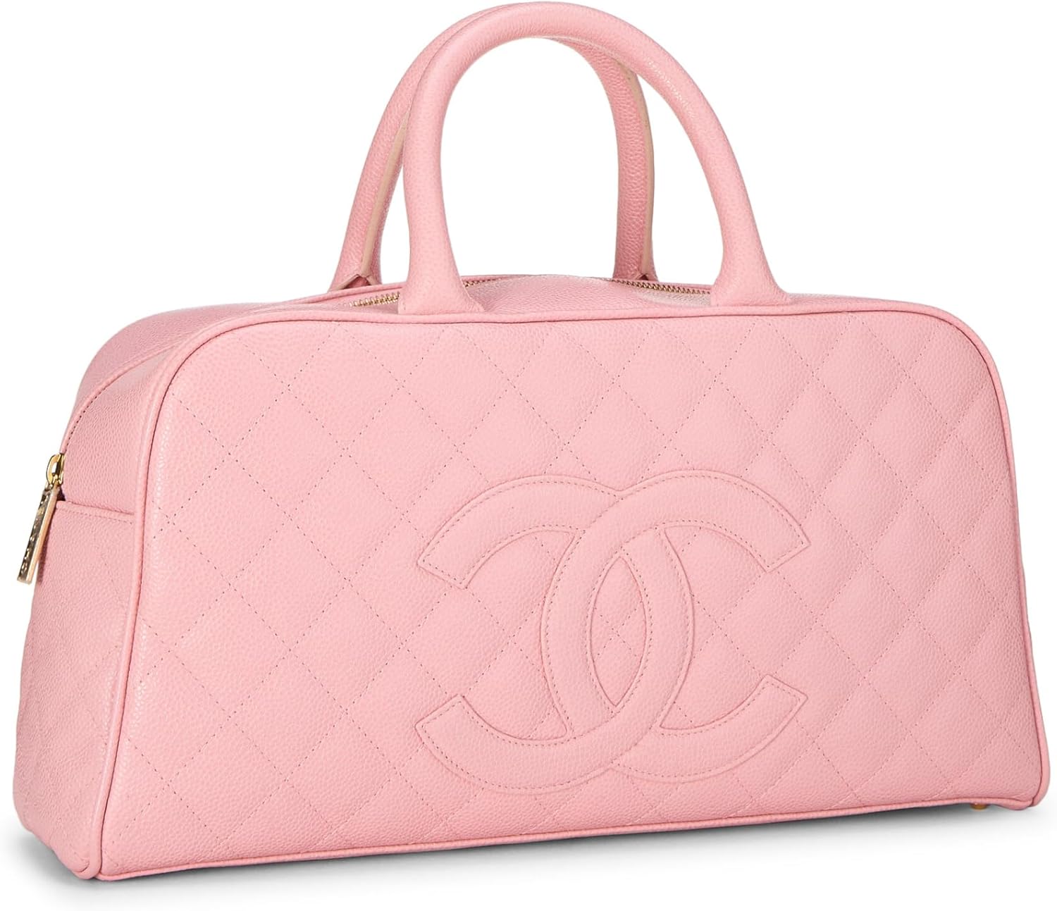 Chanel, Pink Quilted Caviar Bowler Medium, Pink
