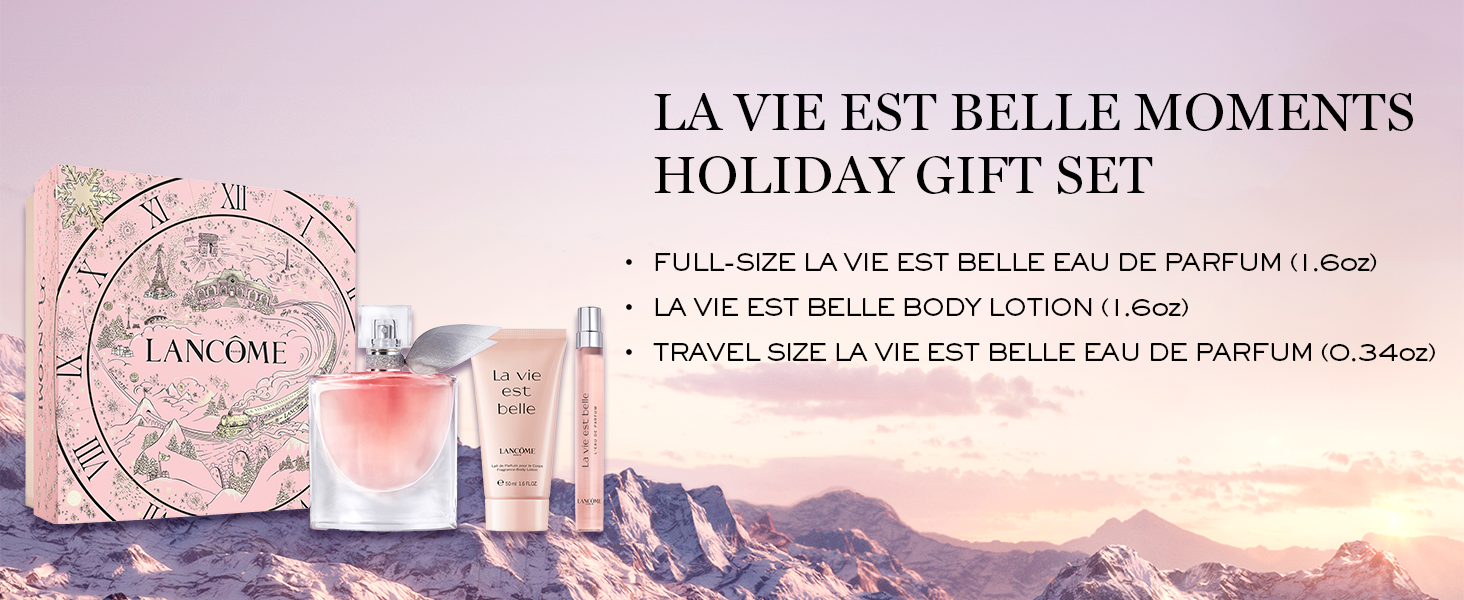Lancôme La Vie Est Belle Gift Set - Full-Size Refillable La vie est belle Eau De Parfum Spray 1.7 fl. oz, Purse Spray 0.34 fl. Oz, Body Lotion 1.6 fl. oz.- Limited Edition Gift Set for Women