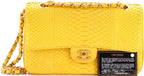 Chanel, Classic Double Flap Bag Python Medium, Yellow