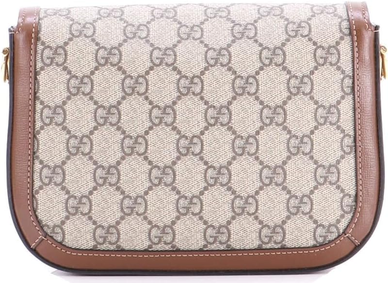 Gucci, Horsebit 1955 Shoulder Bag GG Coated Canvas with Leather Mini, Brown