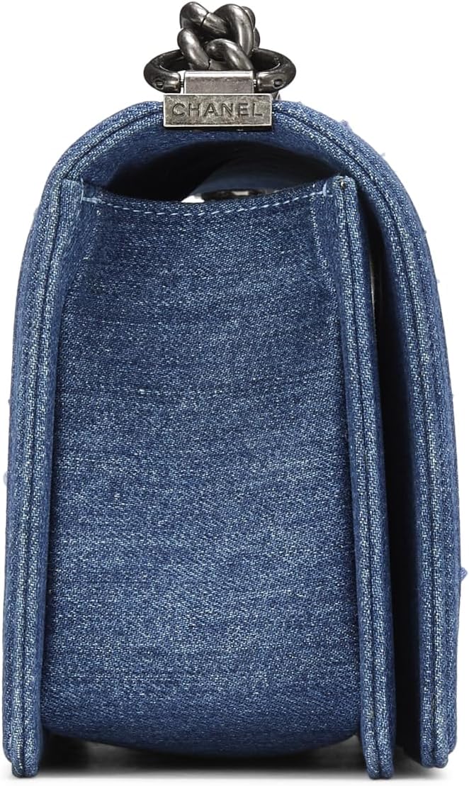 Chanel, Blue Denim & Bouclé Boy Bag Medium, Blue