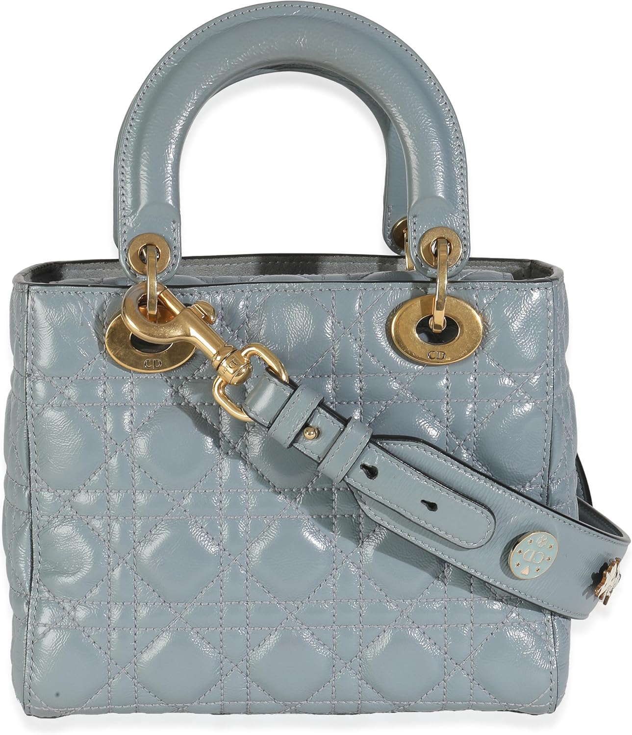 Dior, Blue Crinkled Patent Cannage Small My ABCDior Lady Dior, Blue