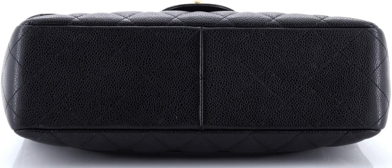 Chanel, Classic Single Flap Bag Quilted Caviar Jumbo, Black