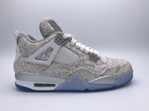 Air Jordan IV Laser White/Silver 705333-105 Men’s Retro Shoe New in Box