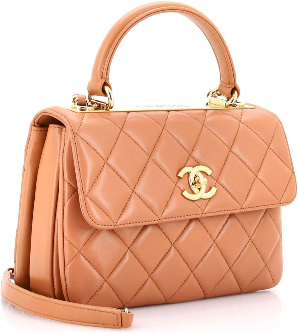 Chanel, Trendy CC Top Handle Bag Quilted Lambskin Small, Neutral
