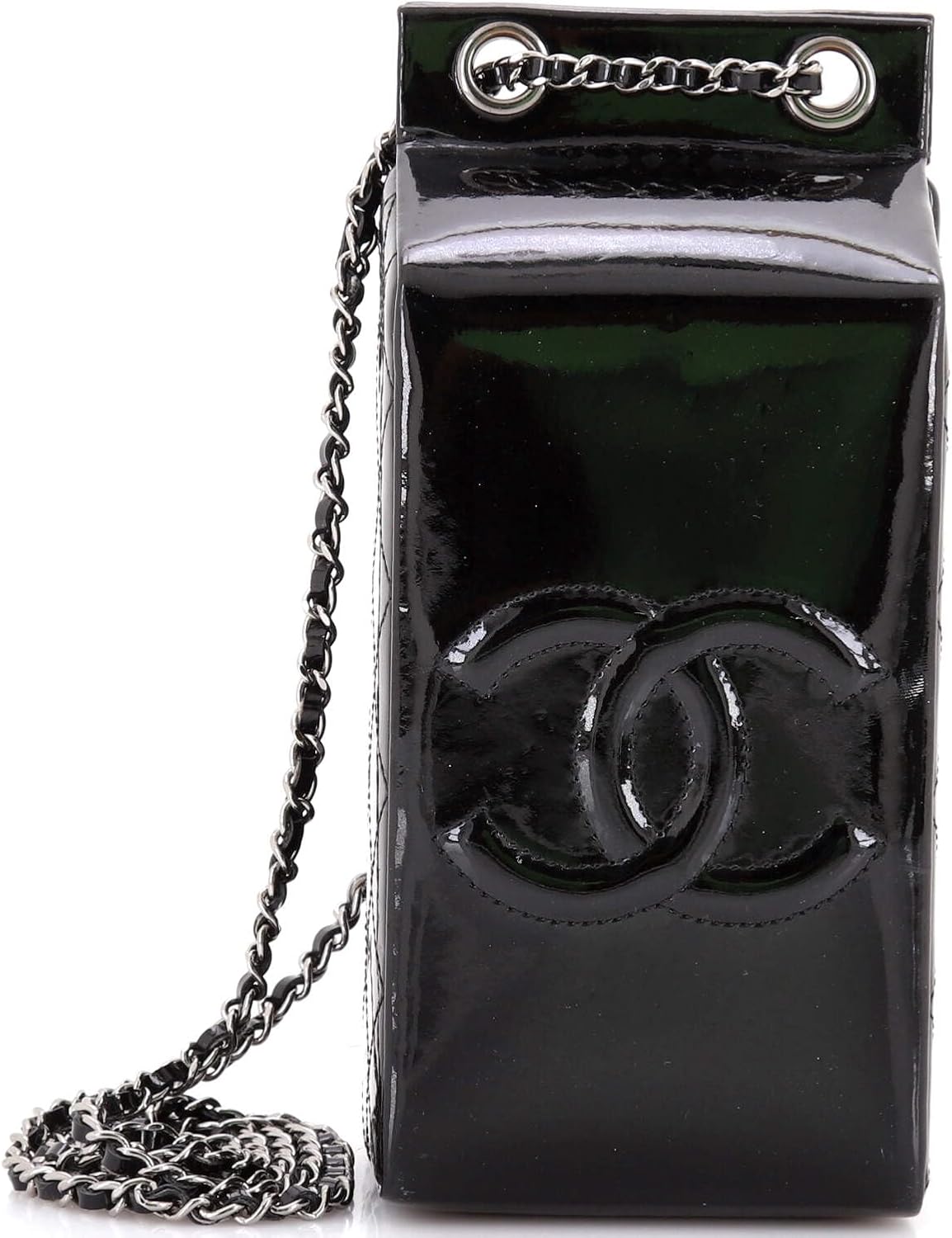 Chanel, Lait de Coco Milk Carton Minaudiere Patent, Black