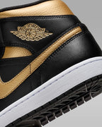 Nike Air Jordan 1 Mid "Black/Metallic Gold" DQ8426-071 Sneakers [US 7-15]