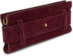 Balmain, Mini Anthem Suede Clutch Bag, Bordeaux