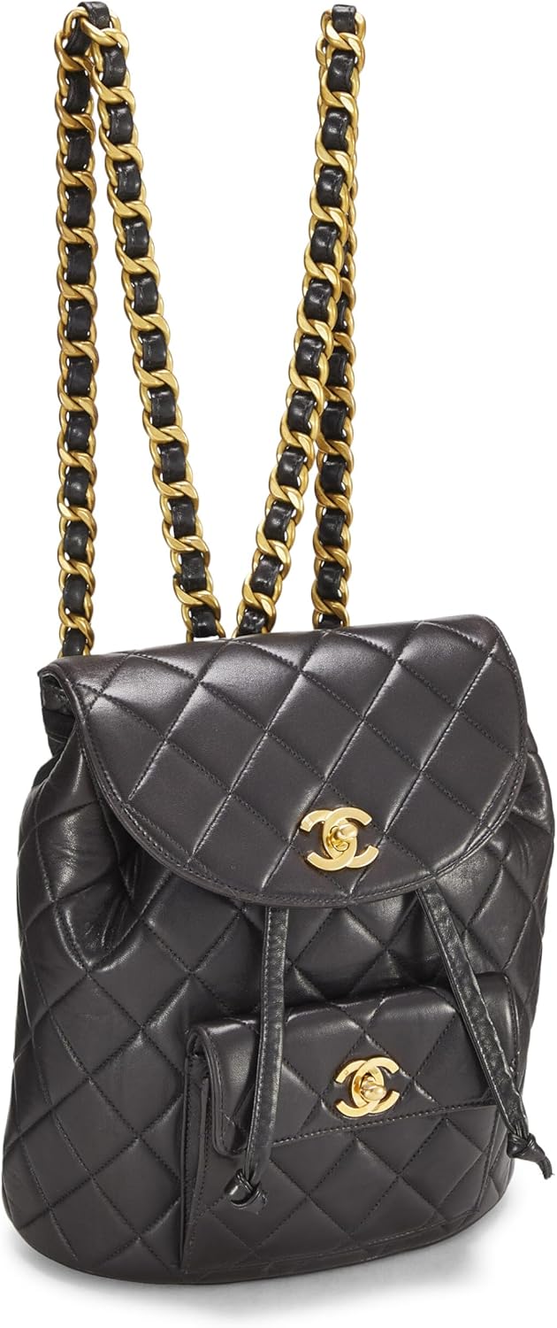 Chanel, Quilted Lambskin Classic Backpack Medium, Black : Clothing, Shoes & Jewelry