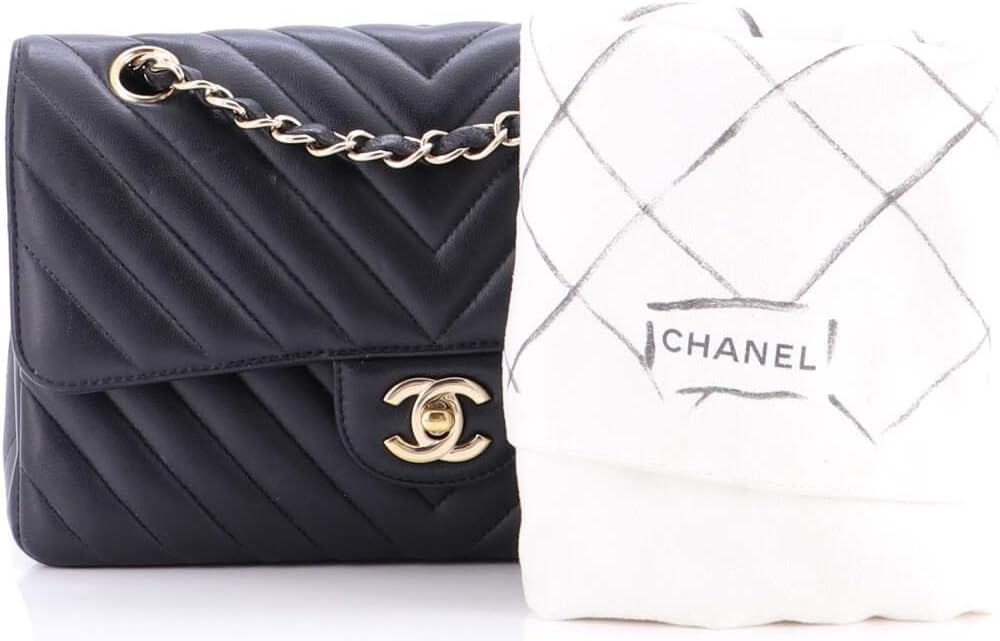 Chanel, Classic Double Flap Bag Chevron Lambskin Small, Black