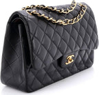Chanel, Classic Double Flap Bag Quilted Lambskin Jumbo, Black