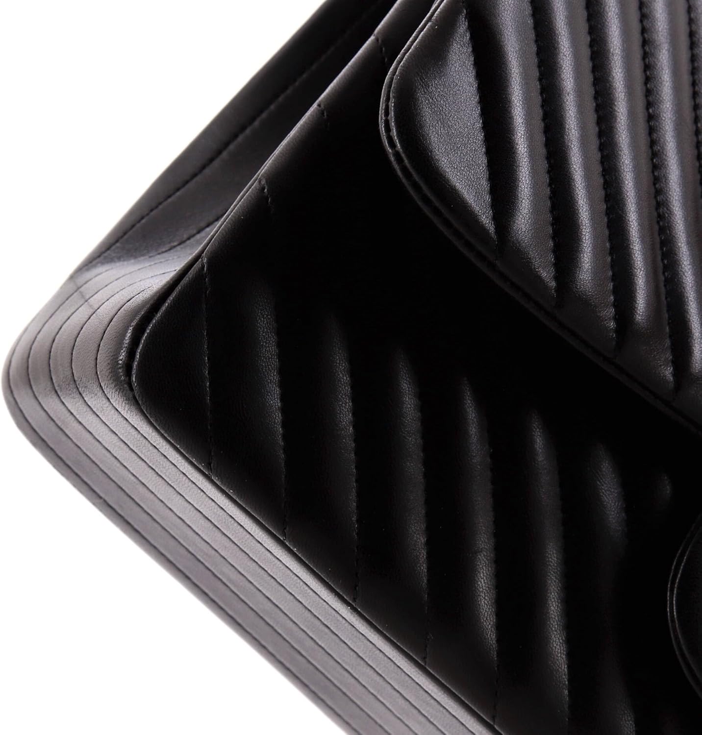 Chanel, So Black Classic Double Flap Bag Chevron Lambskin Jumbo, Black