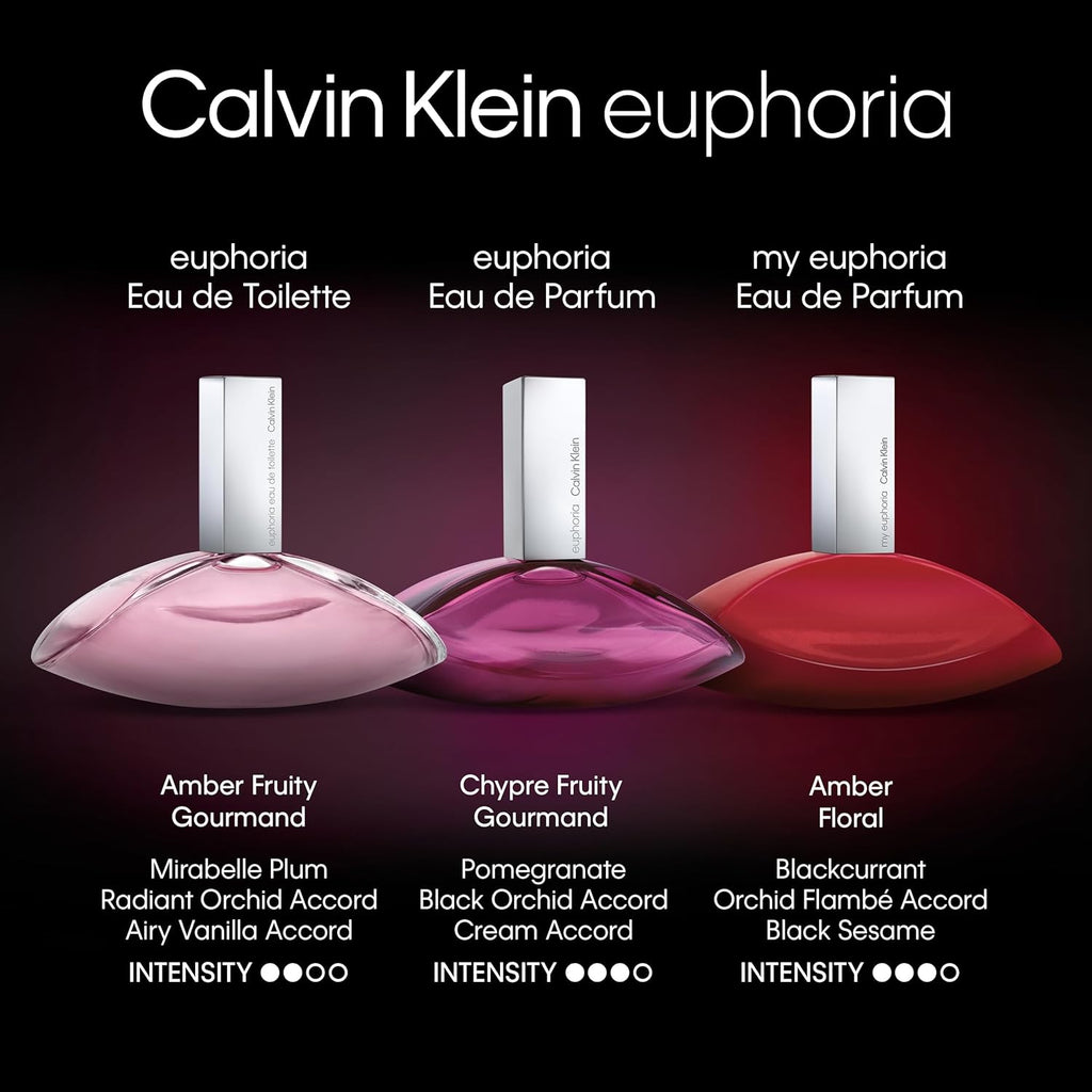 Calvin Klein Euphoria Eau de Parfum – Chypre Women's Perfume – With Notes of Pomegranate, Black Orchid, Lotus Blossom & Mahogany Wood – Long Lasting Fragrance