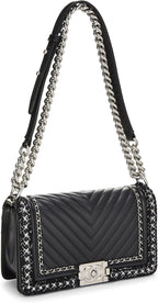 Chanel, Black Quilted Calfskin Jacket Boy Bag Medium, Black