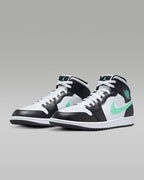 Nike Air Jordan 1 Mid "White/Black/Green Glow" DQ8426-103 Men's [US 7-14]