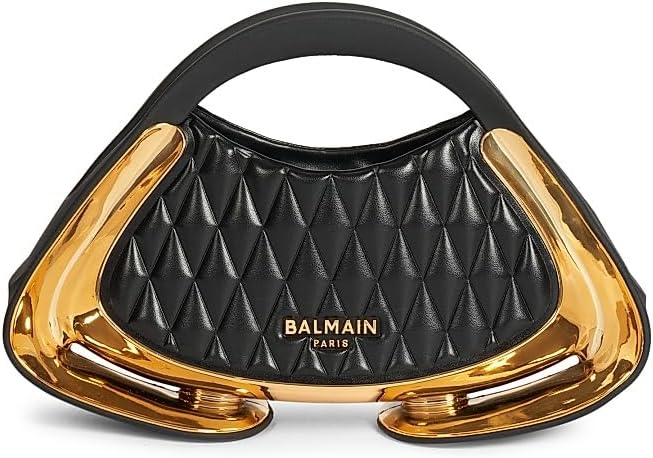 Balmain, Jolie Madame Quilted Top Handle Bag, Black Gold