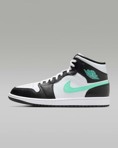 Nike Air Jordan 1 Mid "White/Black/Green Glow" DQ8426-103 Men's [US 7-14]