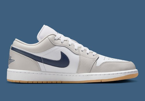 Nike Air Jordan 1 Low Midnight Navy Neutral Grey 553558-146 Men's Size