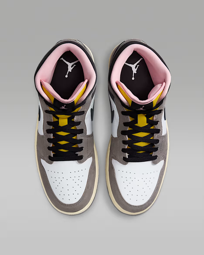 Nike Air Jordan 1 Mid "White/cave stone/dark sulfur" HQ2011-100 Men's Shoes